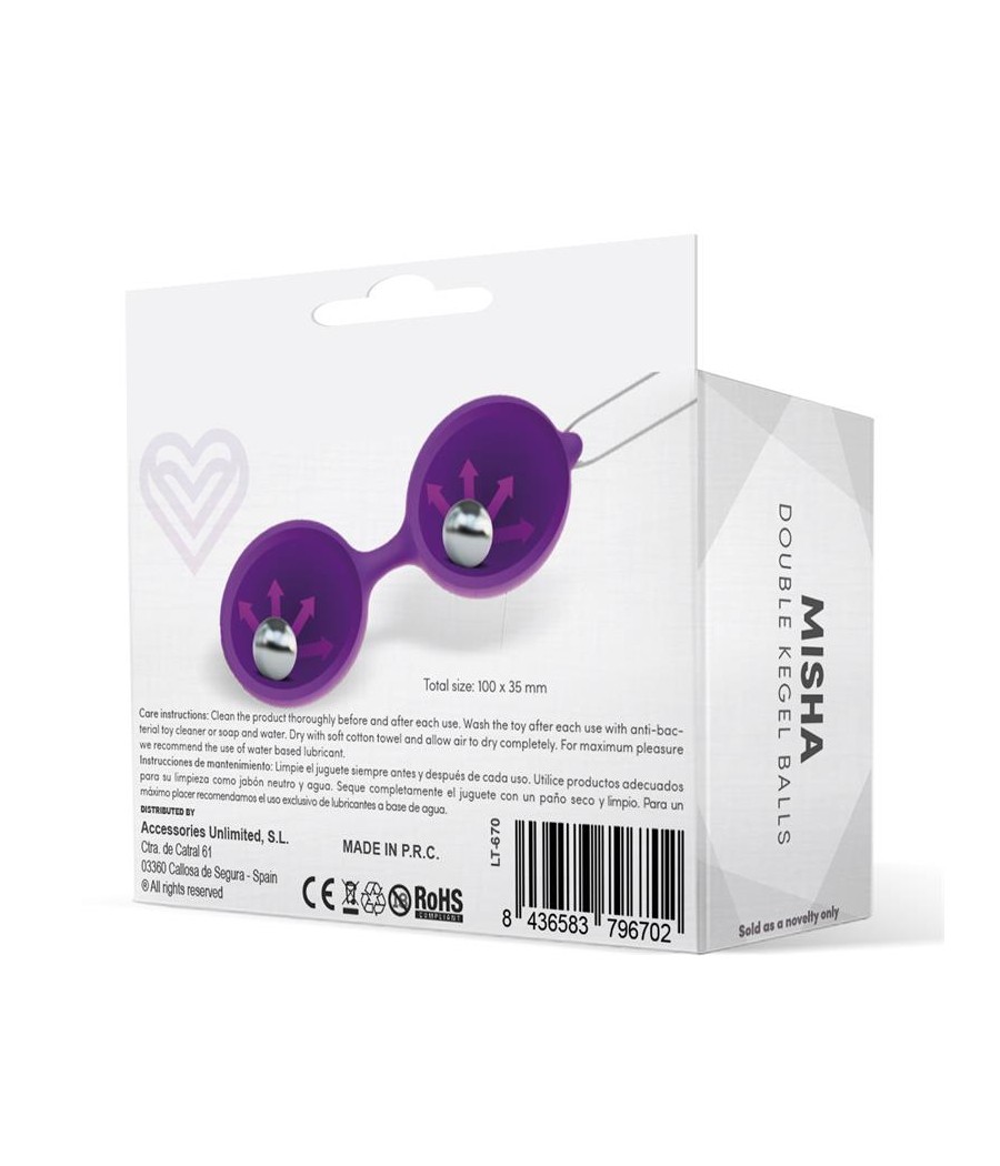 Misha Bola de Kegel Doble Silicona Purpura