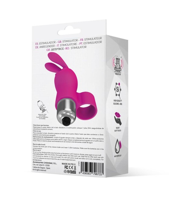 Fingyhop Bala Vibradora con Conejito Silicona Rosa