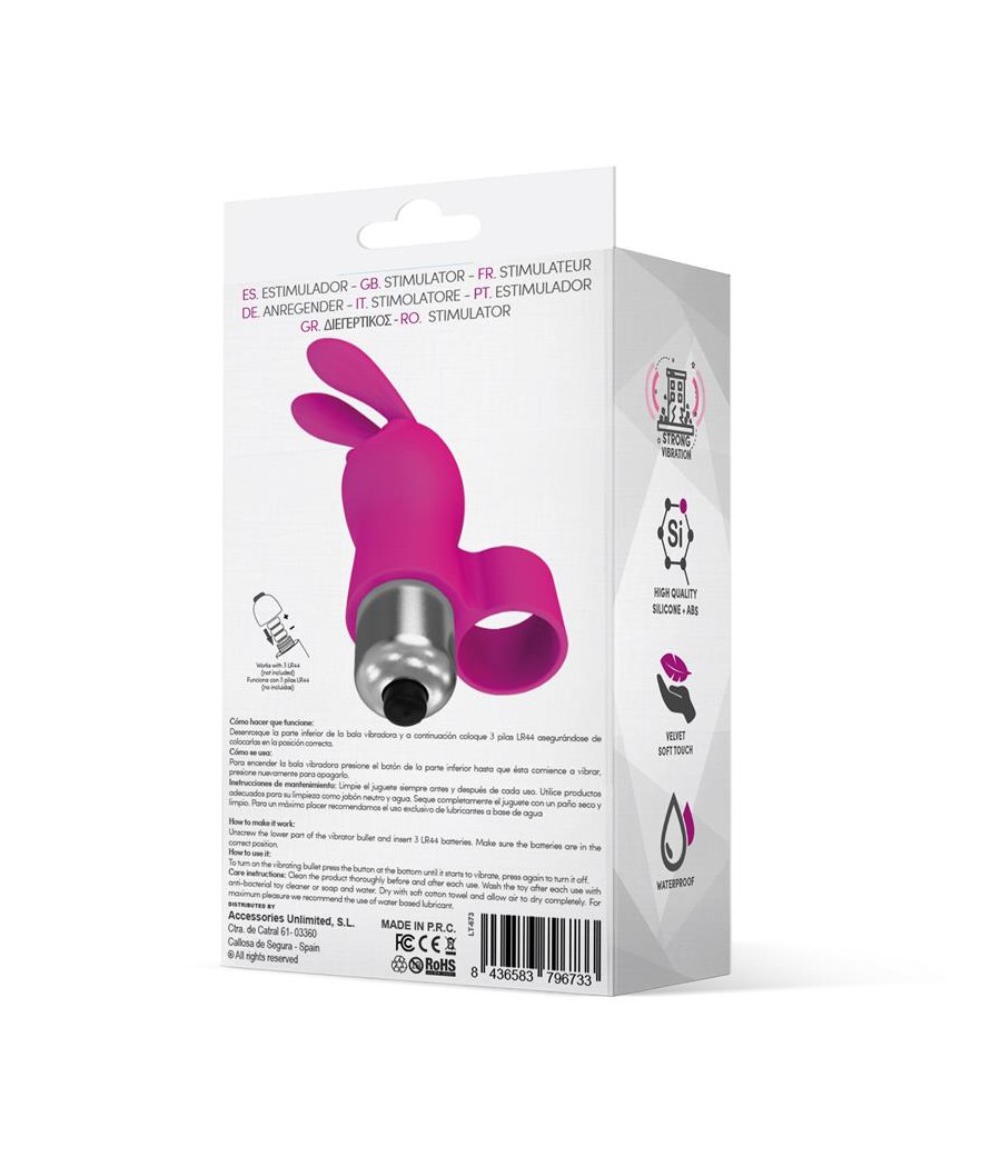 Fingyhop Bala Vibradora con Conejito Silicona Rosa