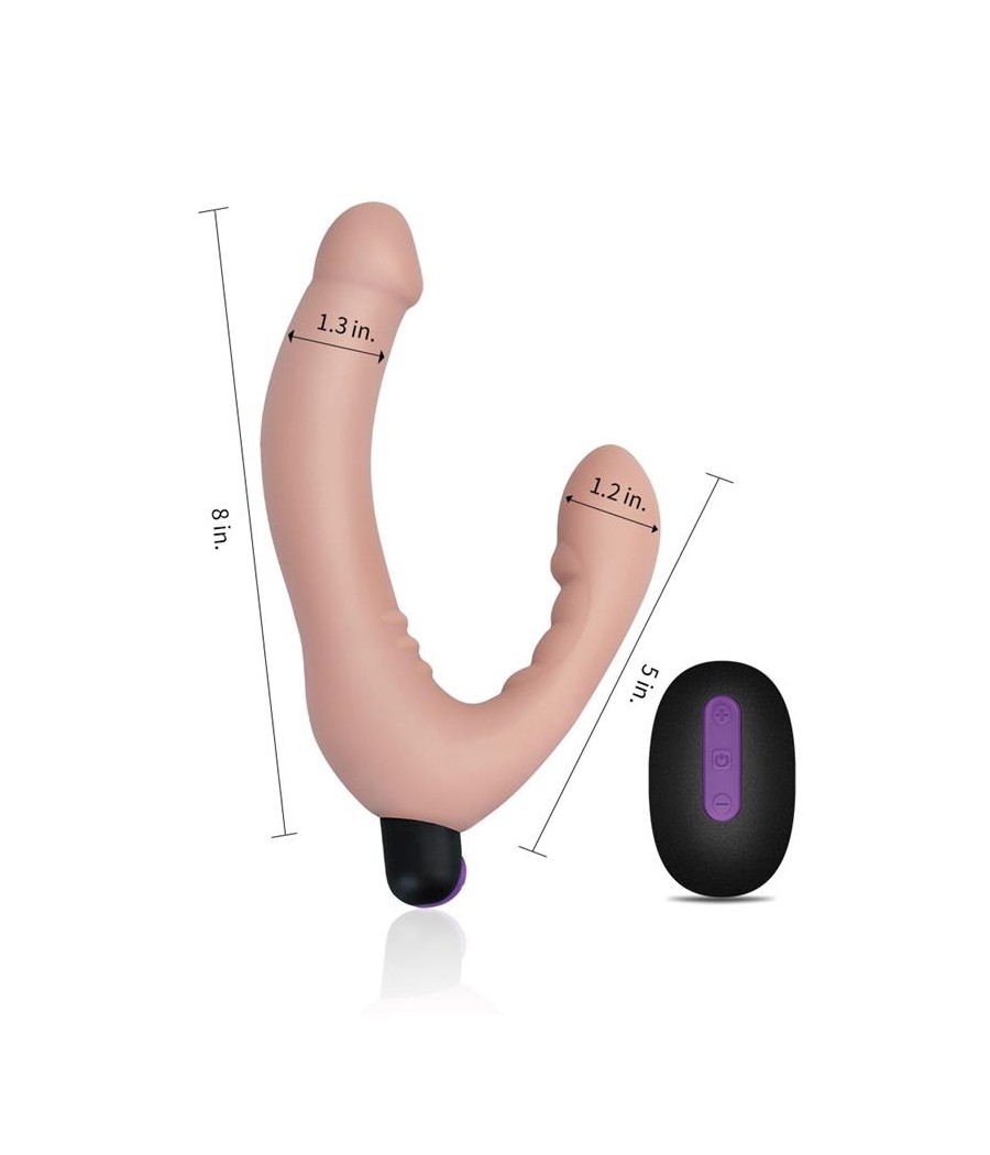 Doble Dildo Strapless Silicona USB