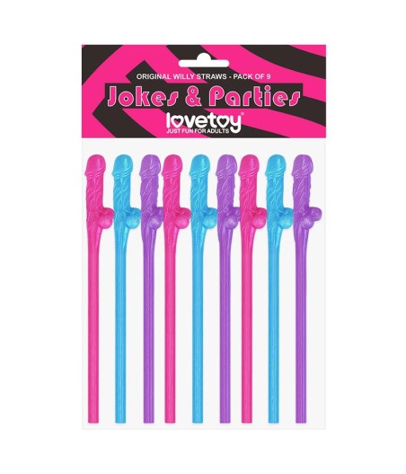 Pajitas Pene Vario Color Pack de 9