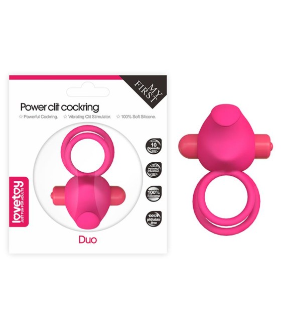 Anillo Vibrador Doble Power Clit Duo Rosa