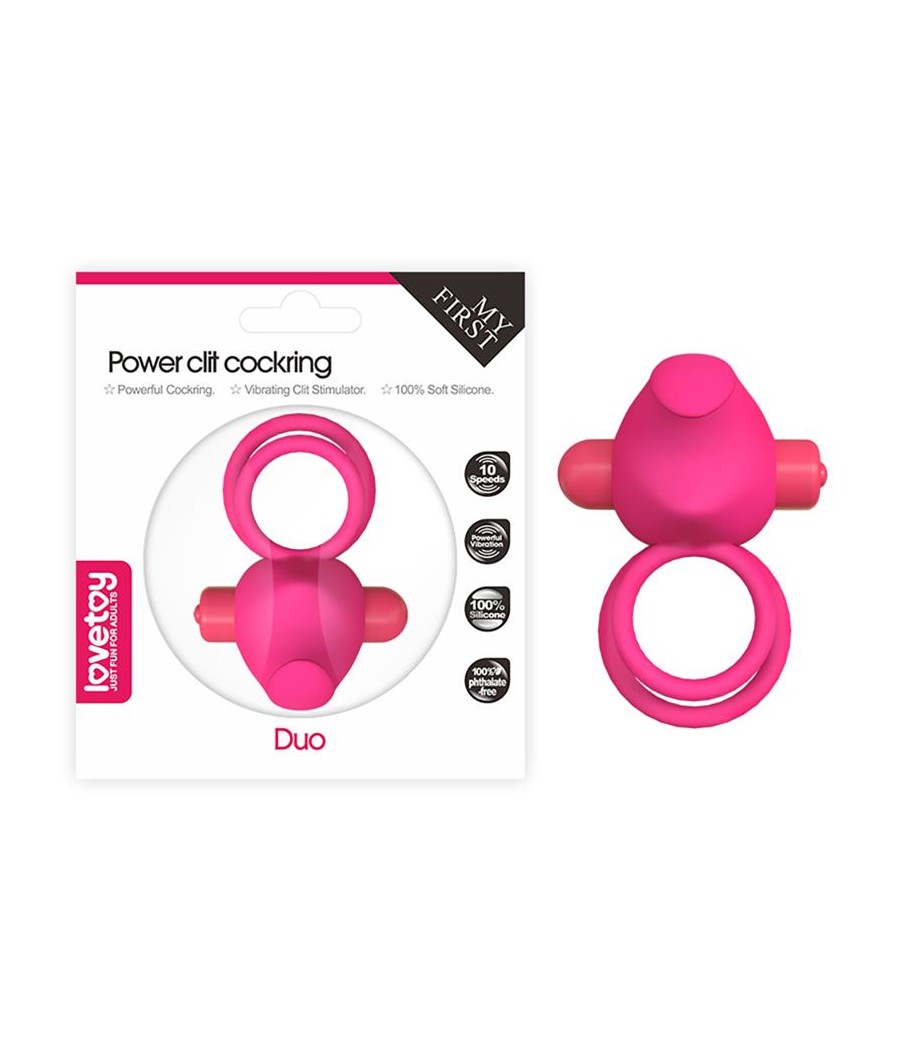 Anillo Vibrador Doble Power Clit Duo Rosa