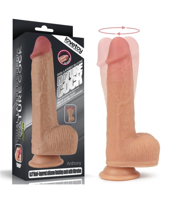 Dildo Nature Cock con Vibracion y Rotacion Anthony Natural