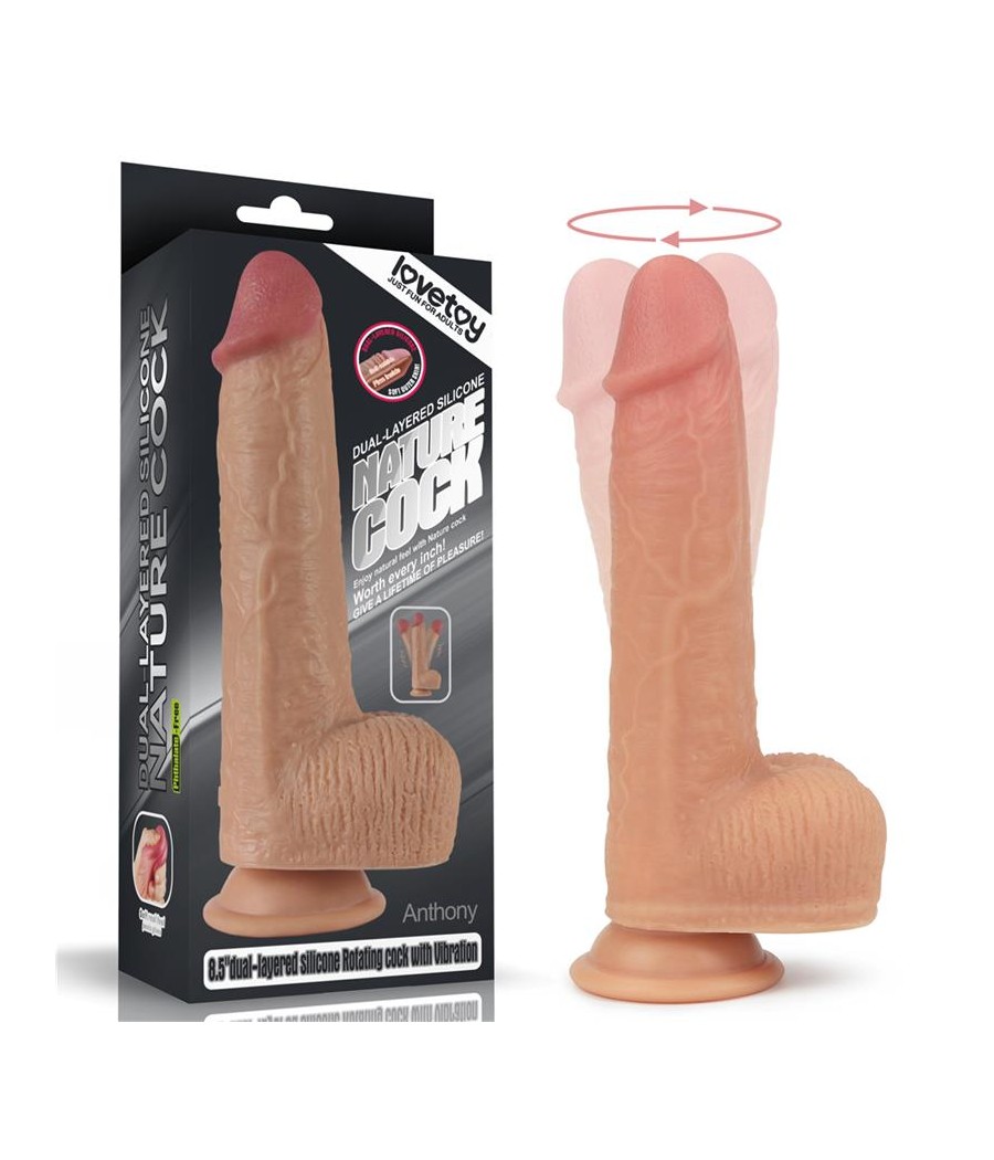 Dildo Nature Cock con Vibracion y Rotacion Anthony Natural