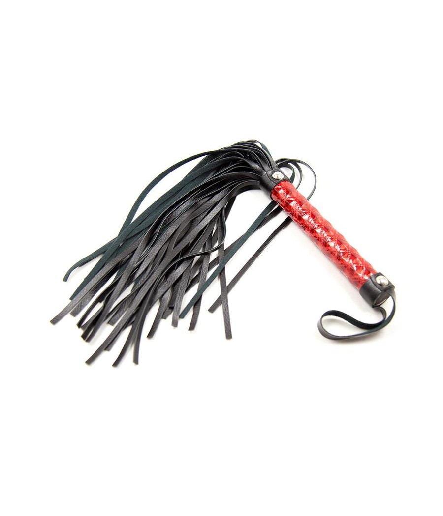 Flogger Patron de Diamante y Mango de Metal 39 cm Rojo