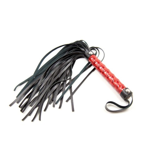 Flogger Patron de Diamante y Mango de Metal 39 cm Rojo