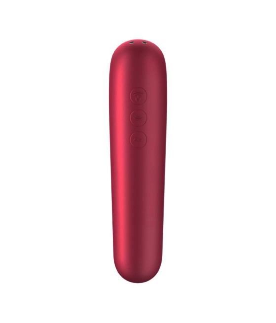 Dual Love Vibrador y Succionador de Aire Pulsado Rojo