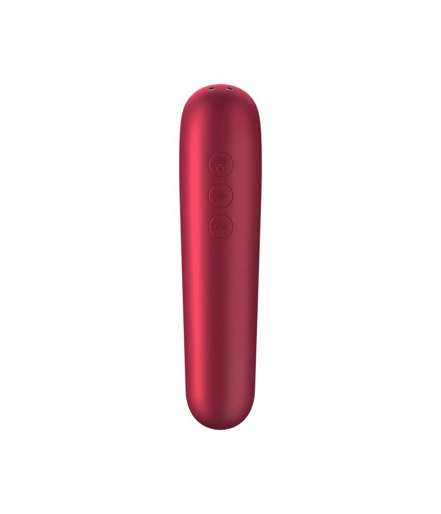 Dual Love Vibrador y Succionador de Aire Pulsado Rojo