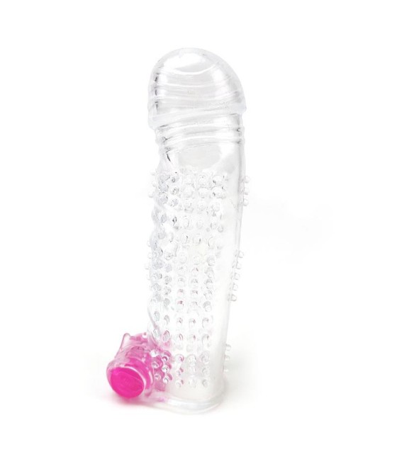 Funda para el Pene Texturizada con Bala Vibradora Transparente