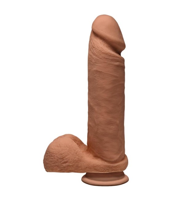 Dildo Dual Density Perfect D y Testículos 8 Caramelo