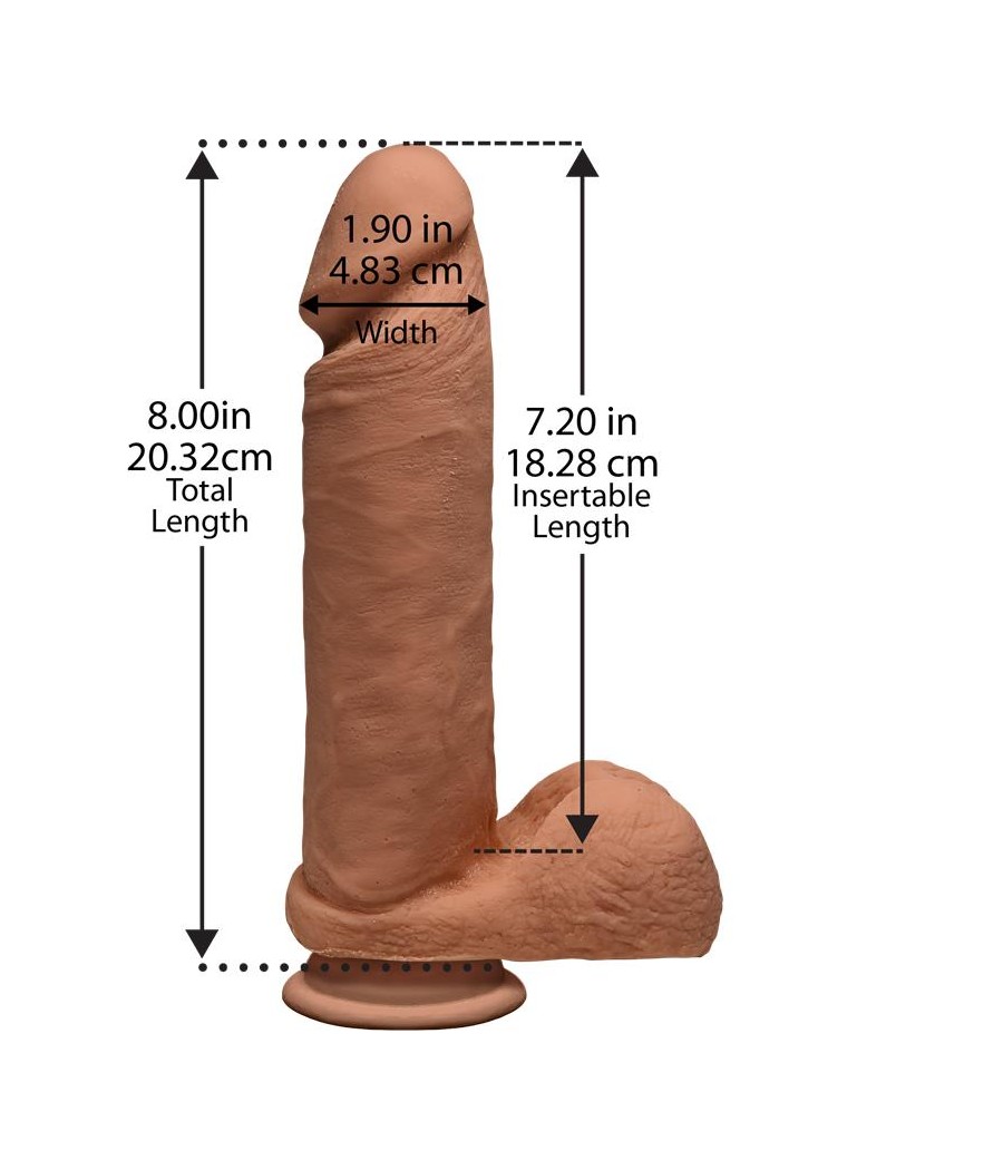 Dildo Dual Density Perfect D y Testiculos 8 Caramelo