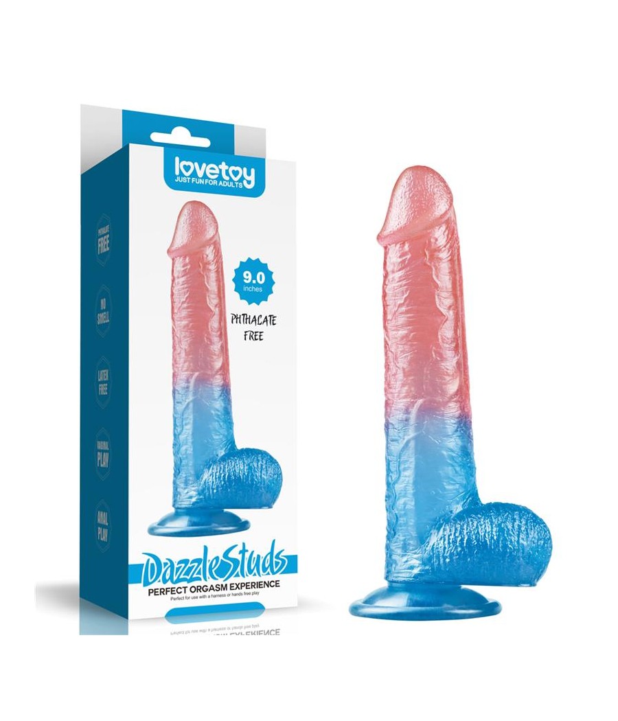 Dildo Dazzle Studsv 9 Rosa y Azul