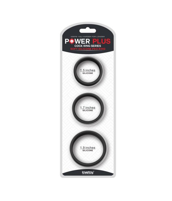 Pack de 3 Anillos para el Pene Power Ring Negro