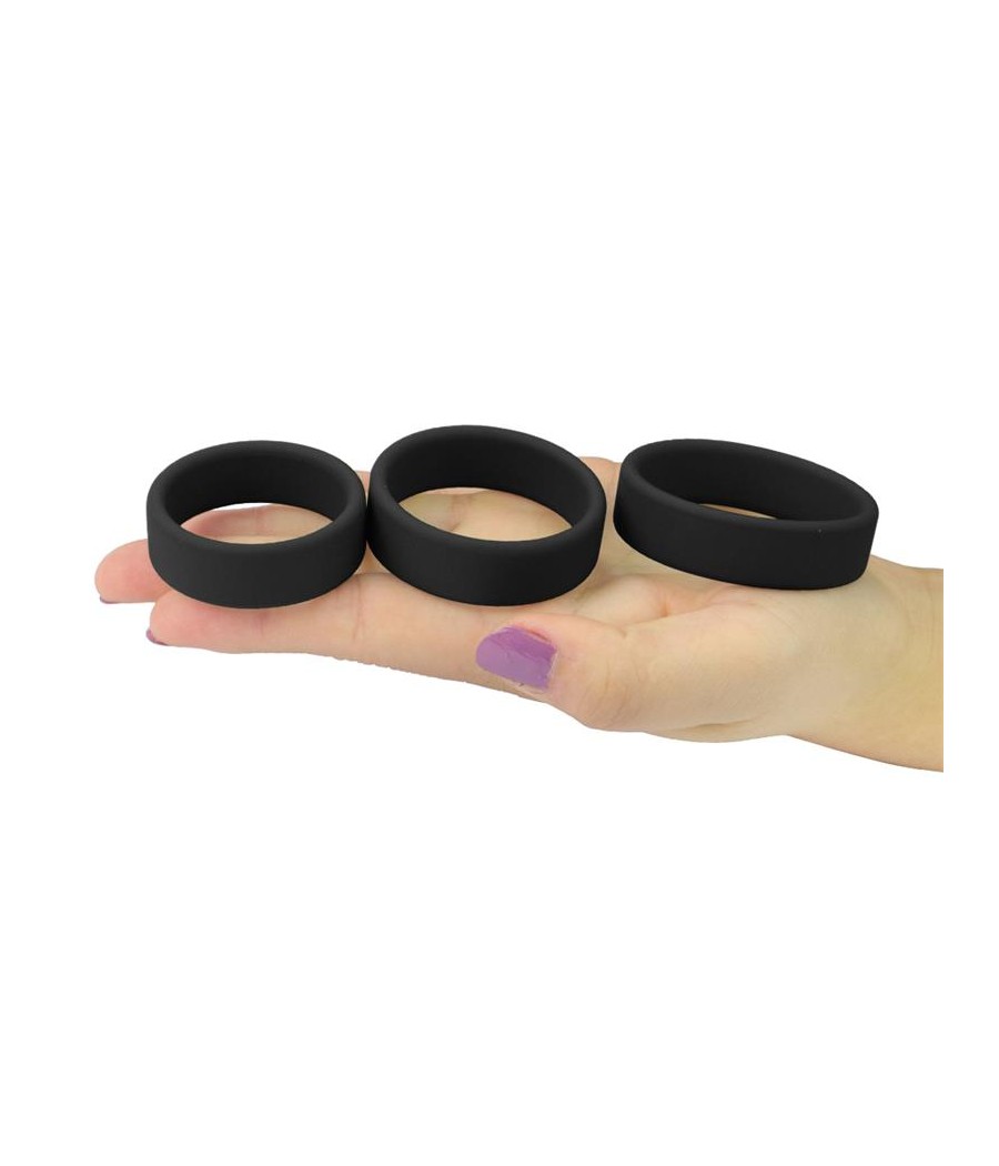 Pack de 3 Anillos para el Pene Power Ring Negro