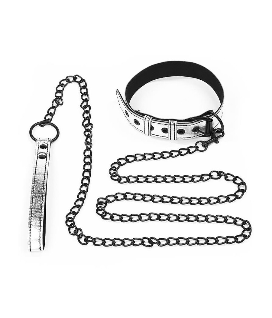 Collar con Correa Bondage Plateado