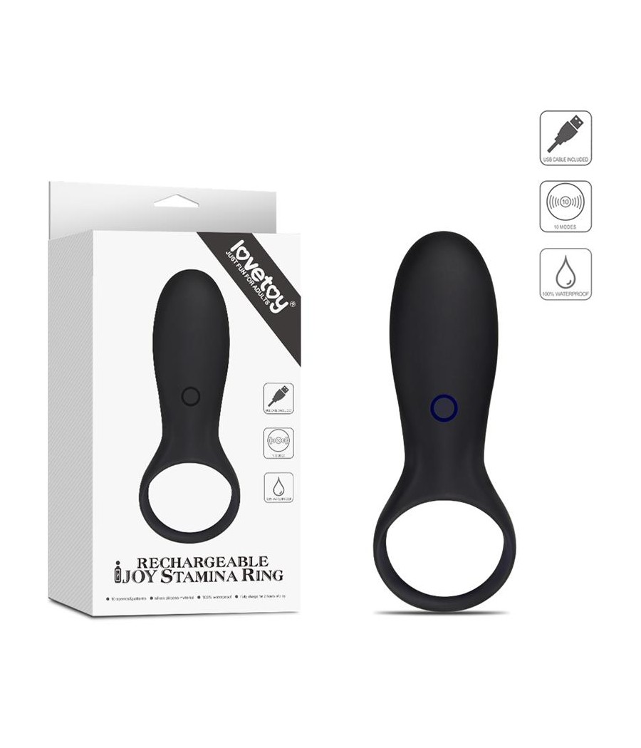 Anillo para el Pene iJoy Stamina Ring USB Negro