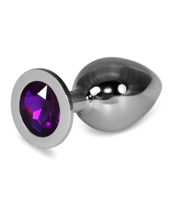 Plug Anal Metal RoseBud Classic con Joya Purpura Talla L