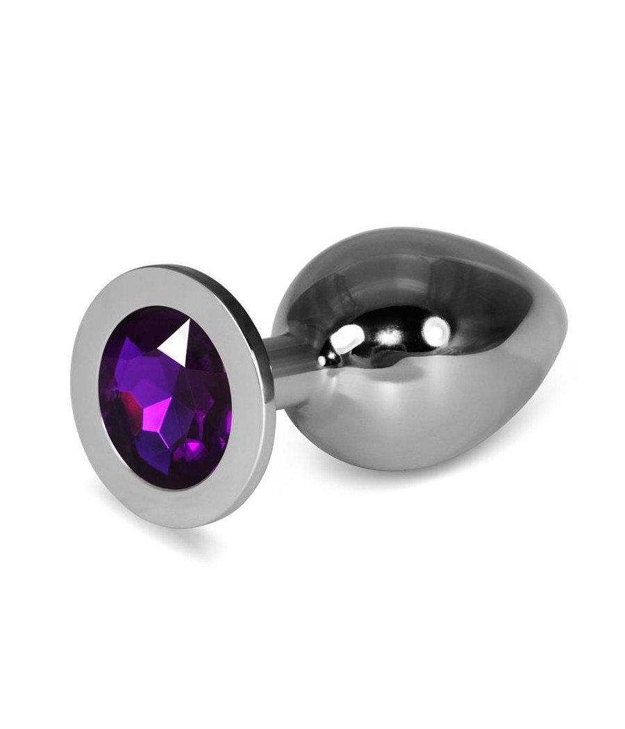 Plug Anal Metal RoseBud Classic con Joya Purpura Talla L