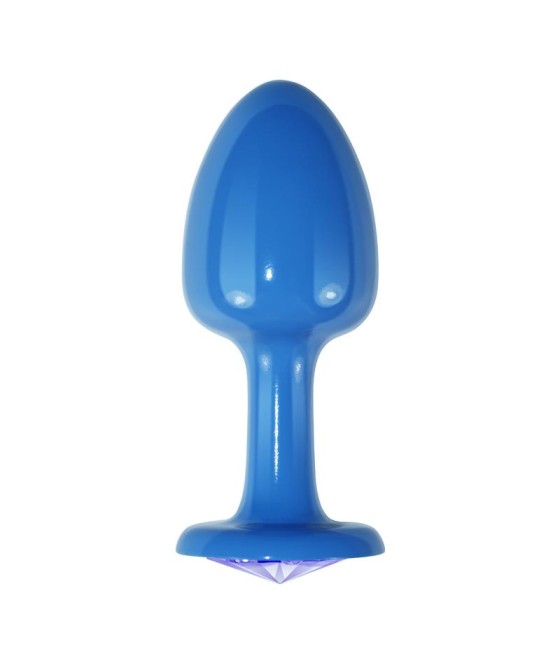 Plug Anal de Metal Azul Rosebud con Joya Azul