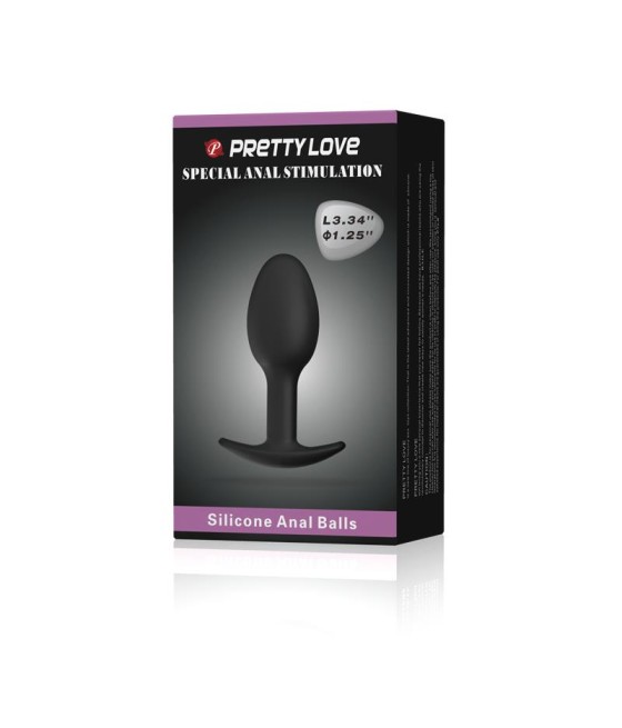 Plug Anal Silicona Negro con Bola