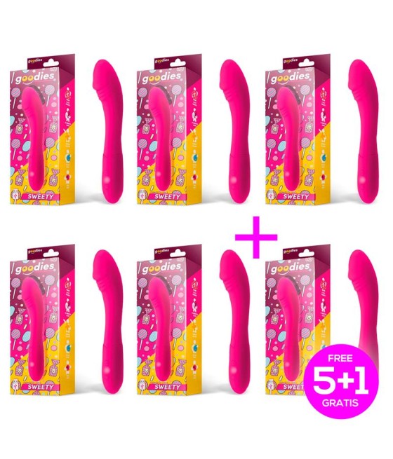 Pack 5+1 Sweety Vibrador Punto G USB Silicona