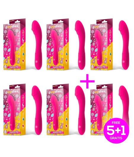 Pack 5+1 Sweety Vibrador Punto G USB Silicona