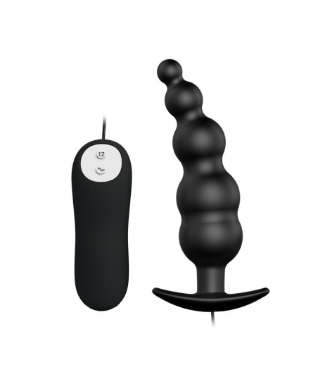 Vibrador Anal Burbujas Negro con Control Remo cl70