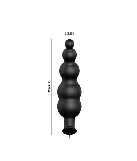 Vibrador Anal Burbujas Negro con Control Remo cl70