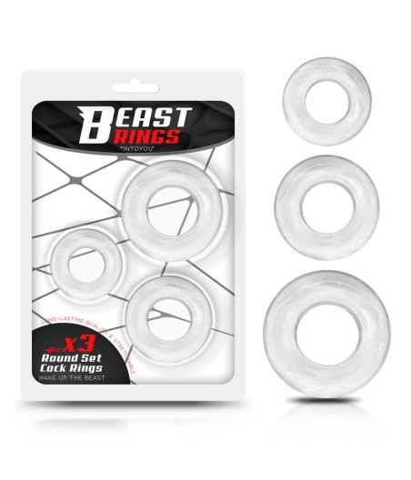 Set 3 Anillo para el Pene Flexible Transparentes