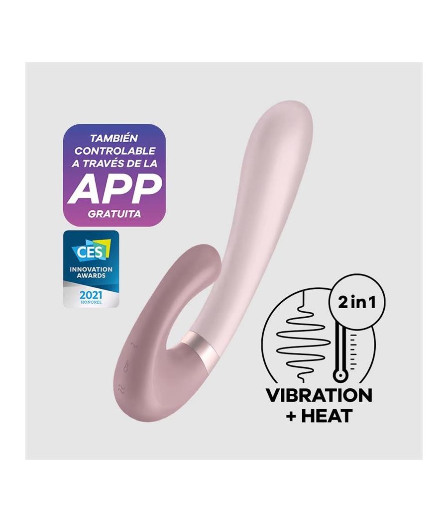 Heat Wave Vibrador con Efecto Calor Mauve con APP