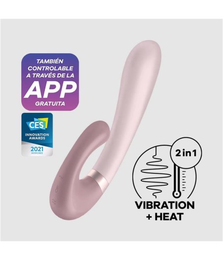 Heat Wave Vibrador con Efecto Calor Mauve con APP