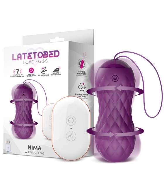 Nima Huevo Vibrador con Movimiento Wave Control Remoto USB Silicona Púrpura