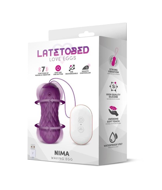 Nima Huevo Vibrador con Movimiento Wave Control Remoto USB Silicona Purpura