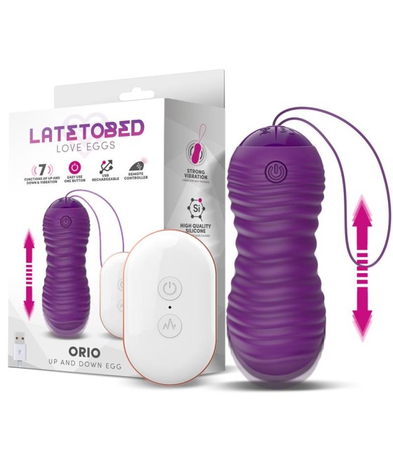 Orio Huevo Vibrador y Movimiento Telescópico Up and Down Control Remoto Púrpura