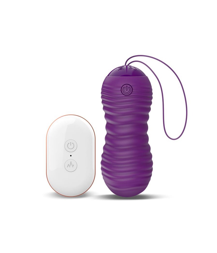 Orio Huevo Vibrador y Movimiento Telescopico Up and Down Control Remoto Purpura