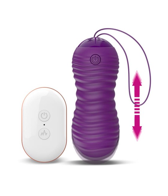 Orio Huevo Vibrador y Movimiento Telescopico Up and Down Control Remoto Purpura