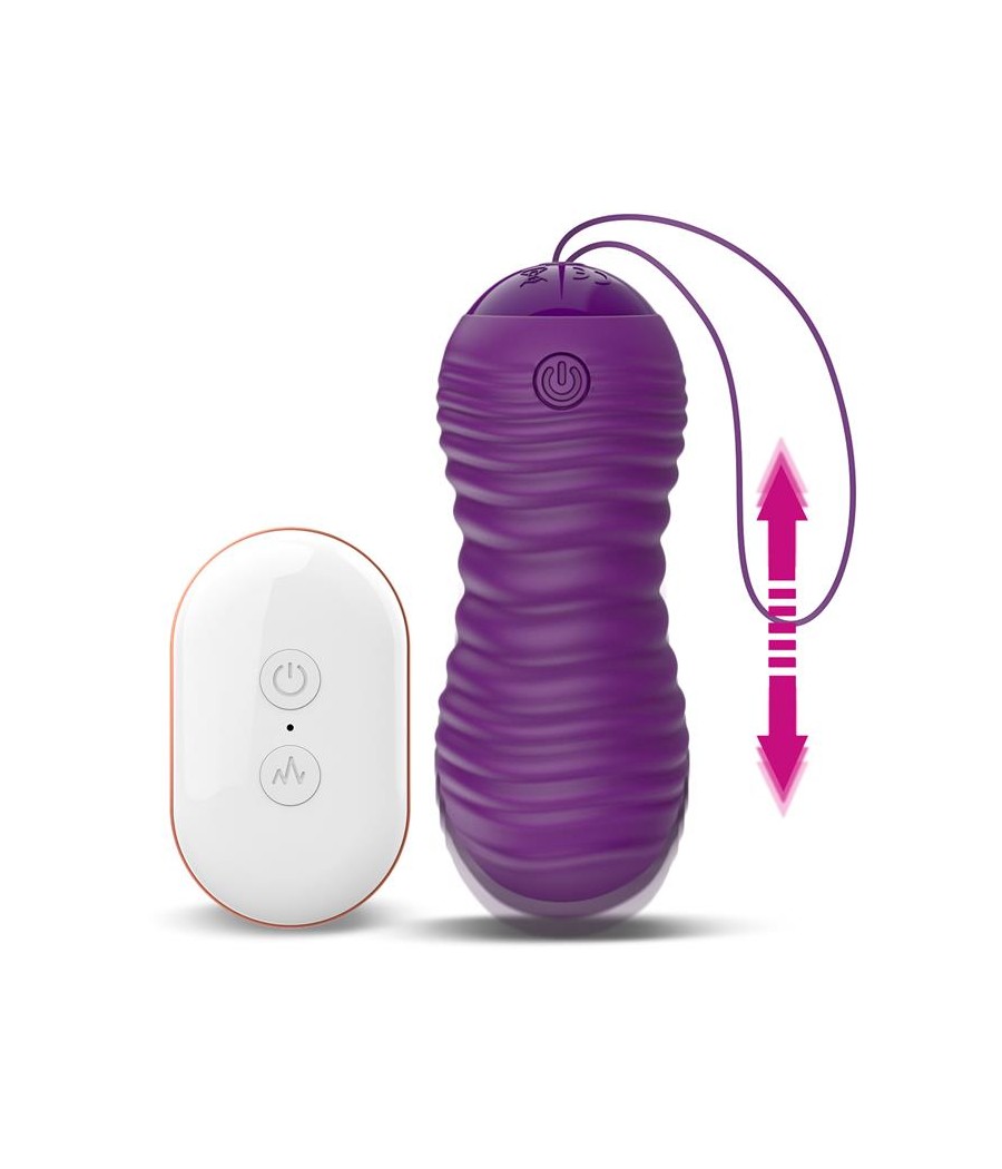 Orio Huevo Vibrador y Movimiento Telescopico Up and Down Control Remoto Purpura