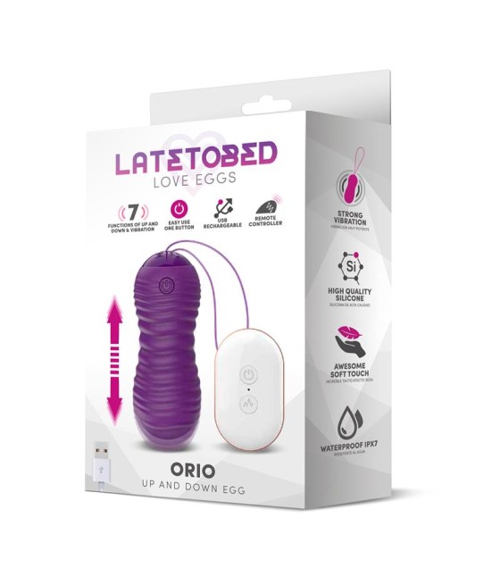 Orio Huevo Vibrador y Movimiento Telescopico Up and Down Control Remoto Purpura