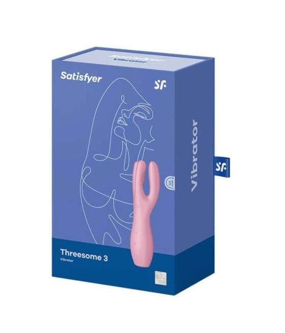 Threesome 3 Lay on Vibrador 3 Motores Rosa