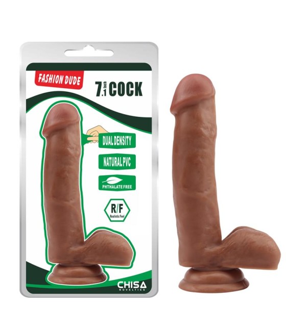 Dildo Dual Density Fashion Dude 178 x 4 cm Bronceado