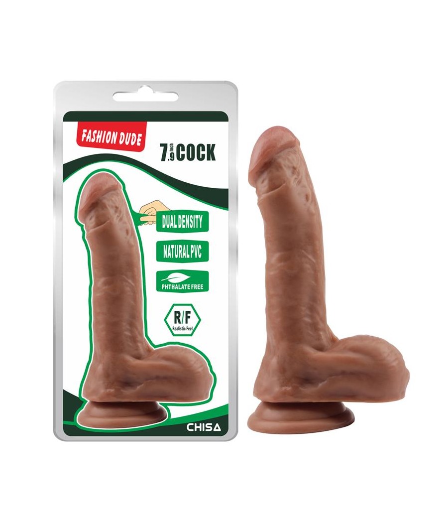 Dildo Dual Density Fashion Dude 205 x 45 cm Bronceado