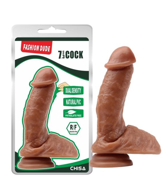 Dildo Dual Density Fashion Dude 185 x 43 cm Bronceado