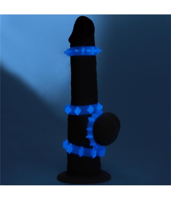 Lumino Play Set 4 Anillo para el Pene Luz Azul