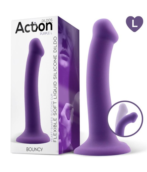 Bouncy Dildo Silicone Flexible Hiper Flexible 75 19 cm Talla L Purpura