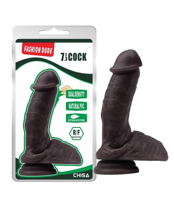 Dildo Dual Density Fashion Dude 185 x 43 cm Marron