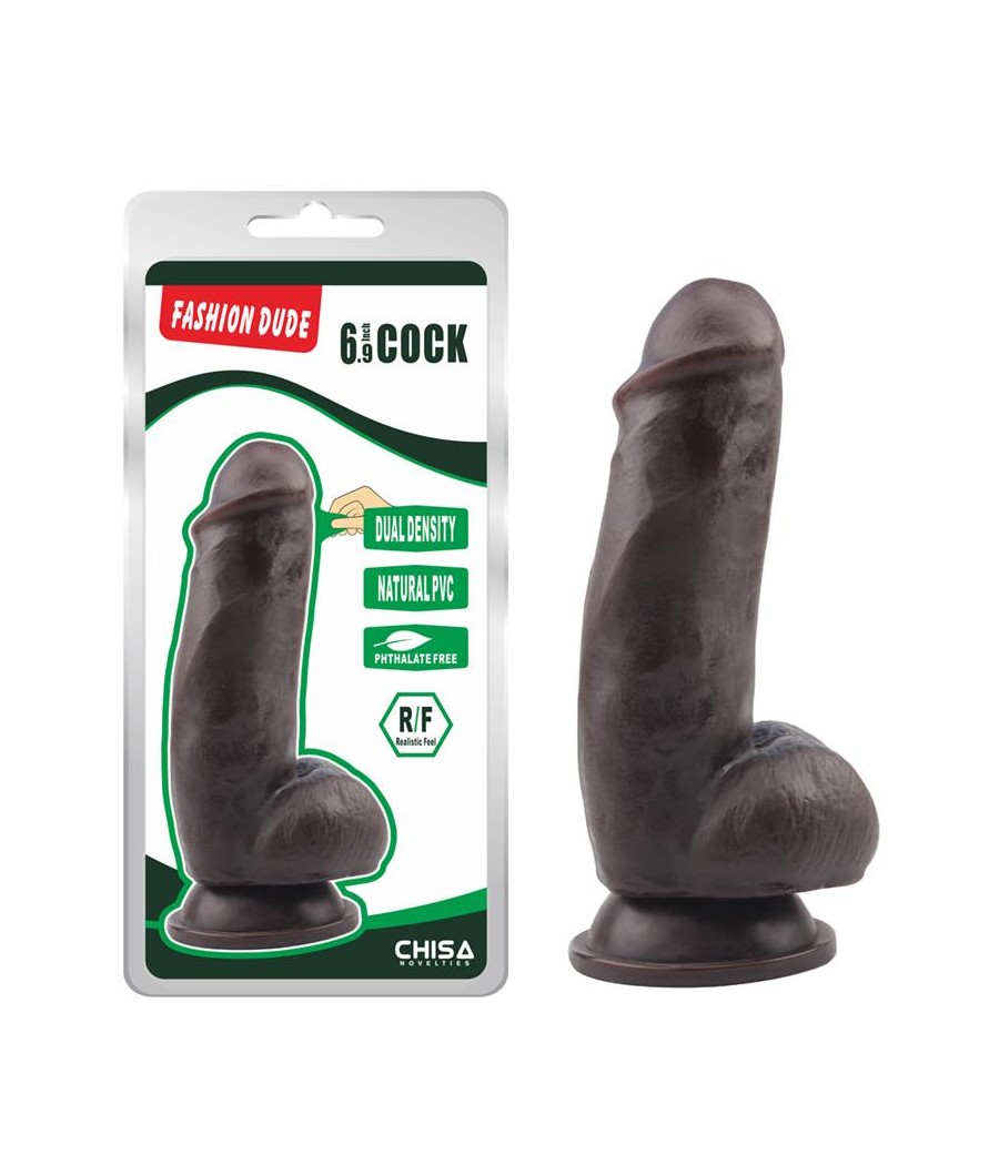 Dildo Dual Density Fashion Dude 175 x 49 cm Marron