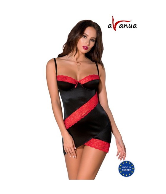 ODINA Chemise Negro Rojo