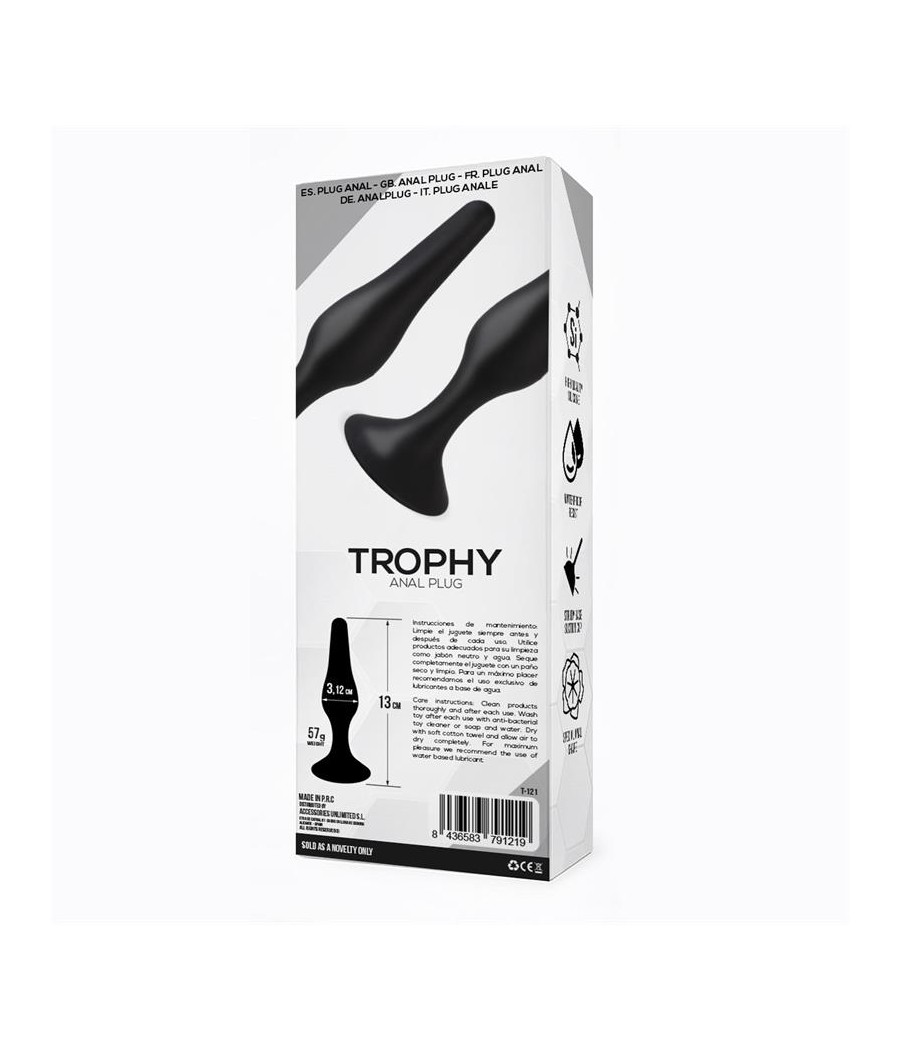 Trophy Plug Anal 13 cm Silicona Negro