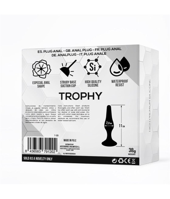 Trophy Plug Anal 11 cm Silicona Negro